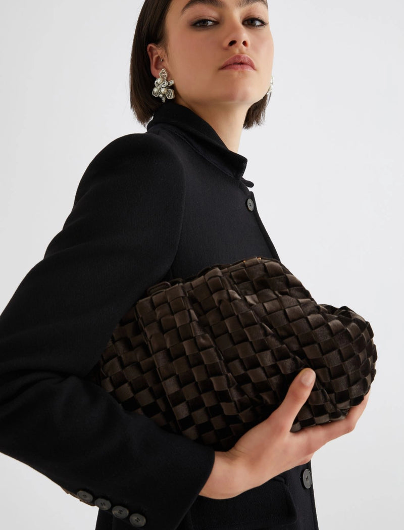 Pochette morbida in velluto intrecciato - TESTA MORO MARELLA
