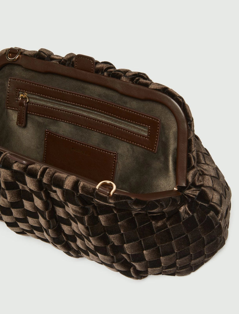 Pochette morbida in velluto intrecciato - TESTA MORO MARELLA