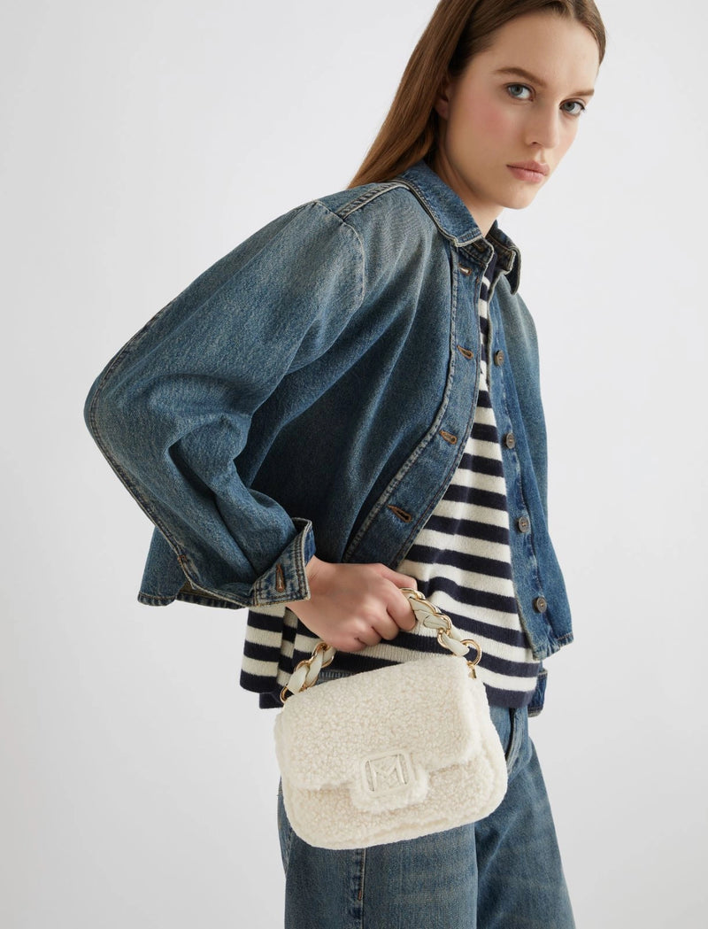 Borsa Le Muse small in tessuto - BIANCO AVORIO MARELLA