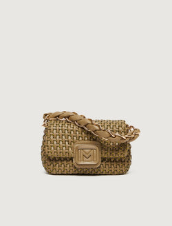 Borsa Le Muse small con intreccio e strass - VERDE KAKI MARELLA