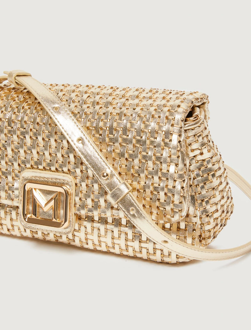 Borsa Le Muse medium con intreccio e strass - ORO MARELLA