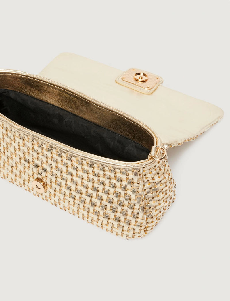 Borsa Le Muse medium con intreccio e strass - ORO MARELLA