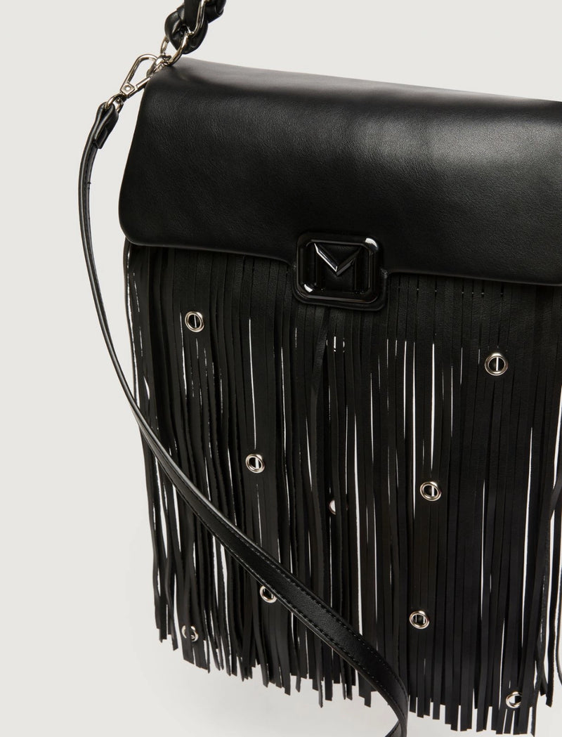 Borsa Le Muse medium con frange e occhielli - NERO MARELLA