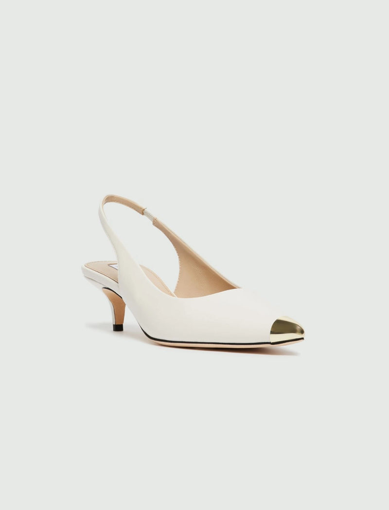 Slingback con punta in metallo - Bianco MARELLA