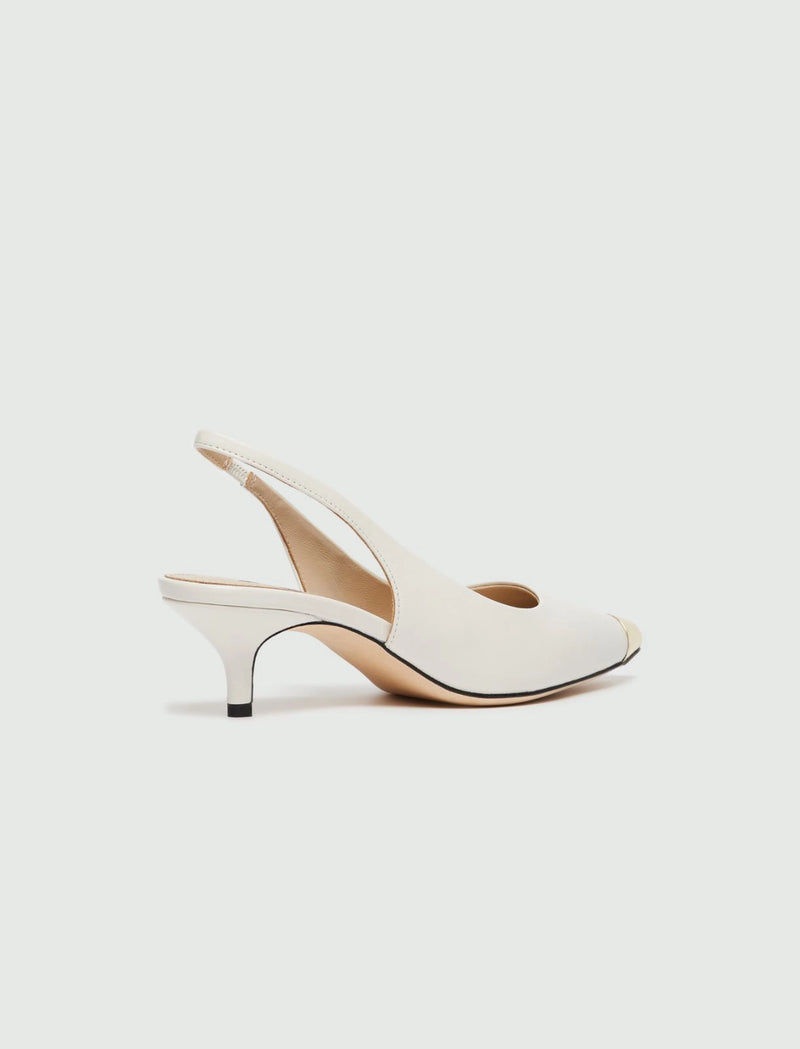 Slingback con punta in metallo - Bianco MARELLA
