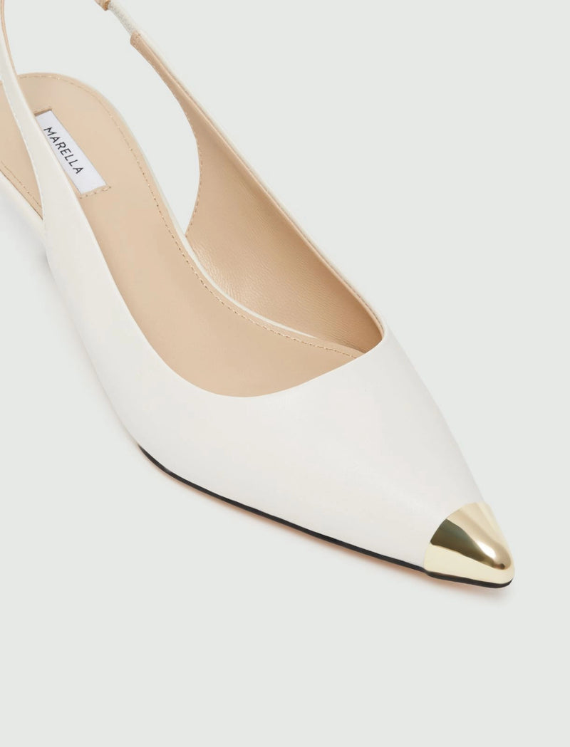 Slingback con punta in metallo - Bianco MARELLA