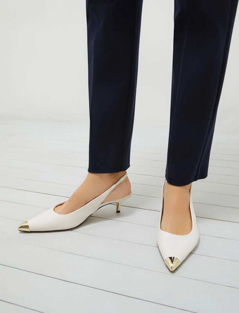 Slingback con punta in metallo - Bianco MARELLA