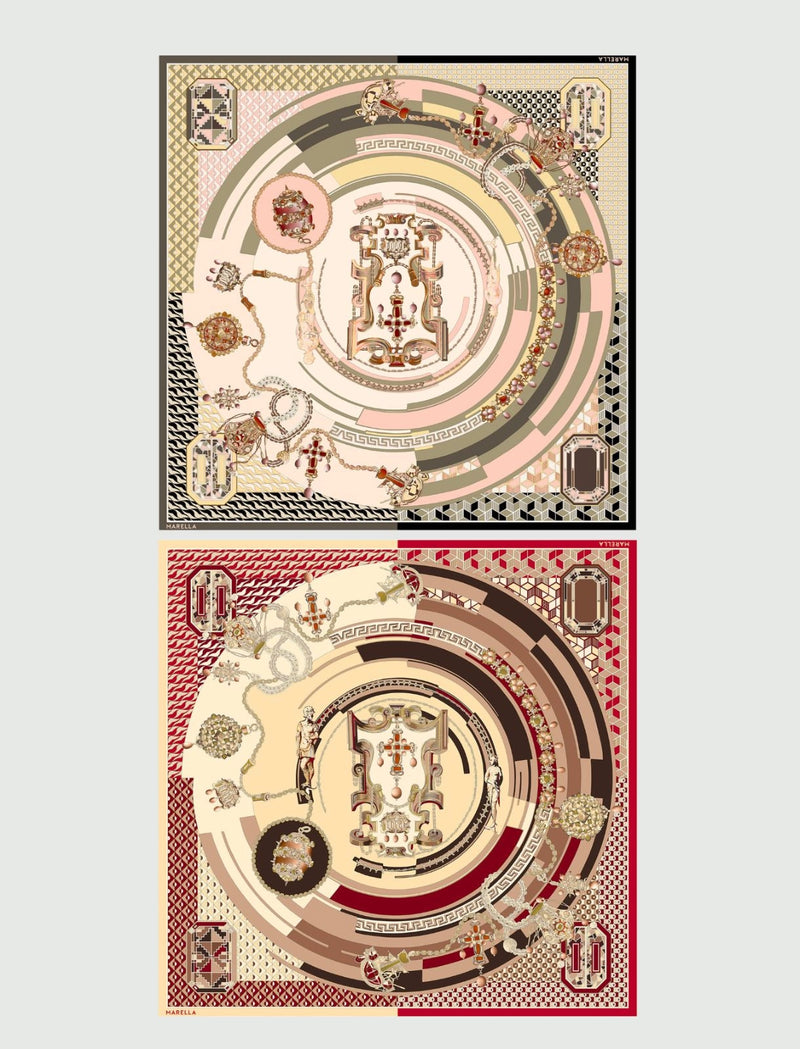 Foulard in raso di seta - VERDE KAKI MARELLA