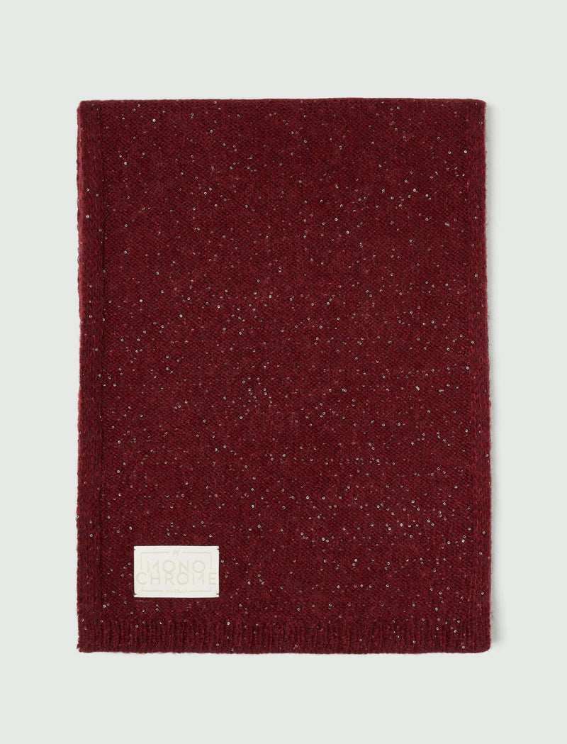 Sciarpa in misto cashmere con paillette - BORDEAUX MARELLA MONOCHROME