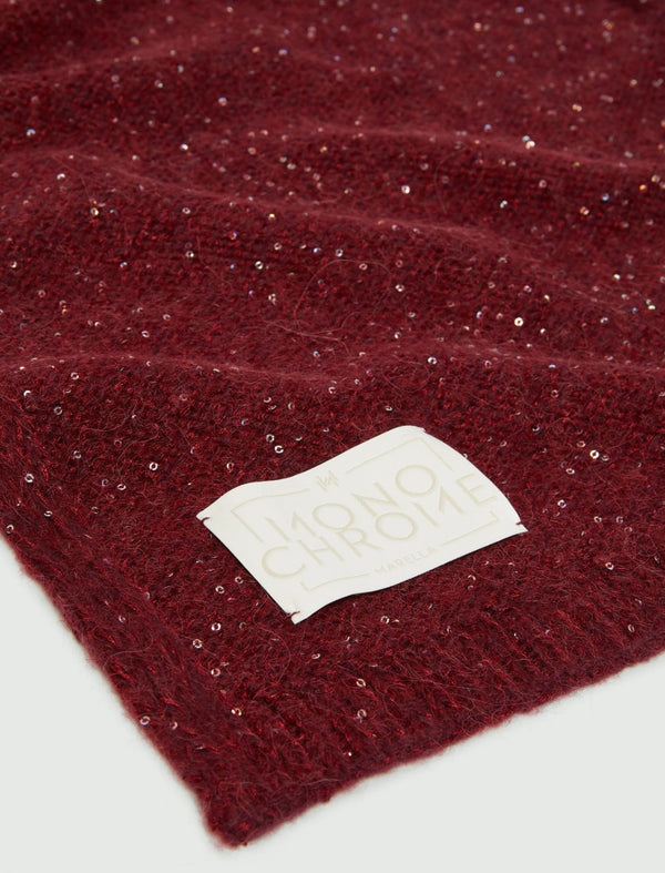 Sciarpa in misto cashmere con paillette - BORDEAUX MARELLA MONOCHROME