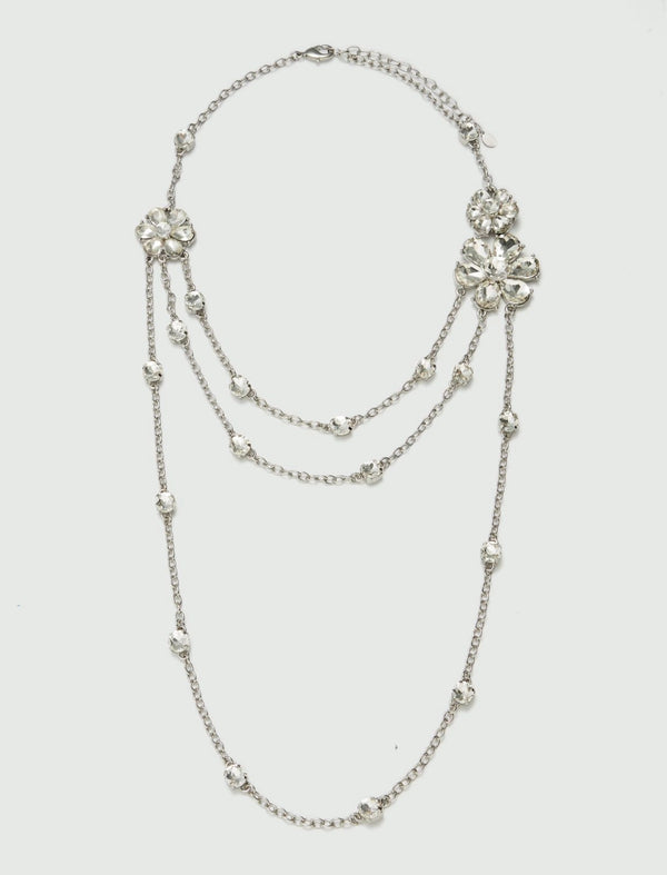 Collana lunga con fiori di cristallo - Cristallo marella