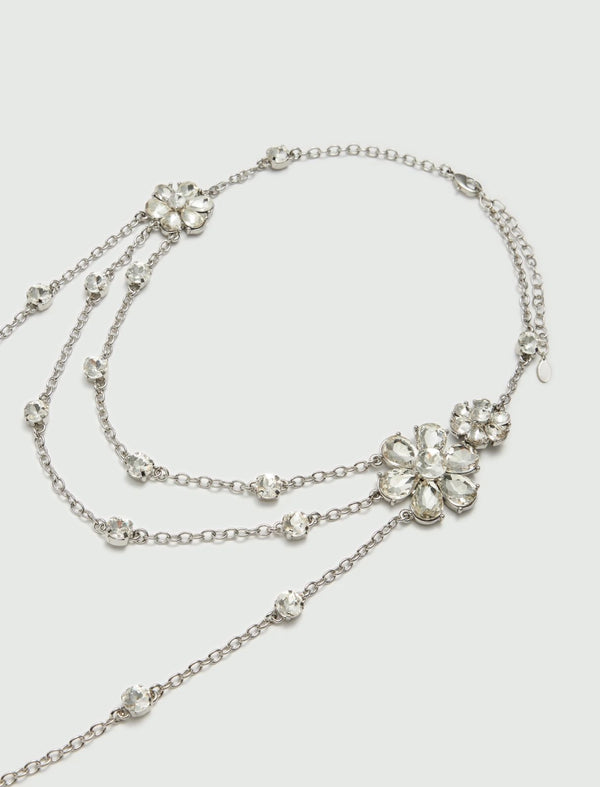Collana lunga con fiori di cristallo - Cristallo marella