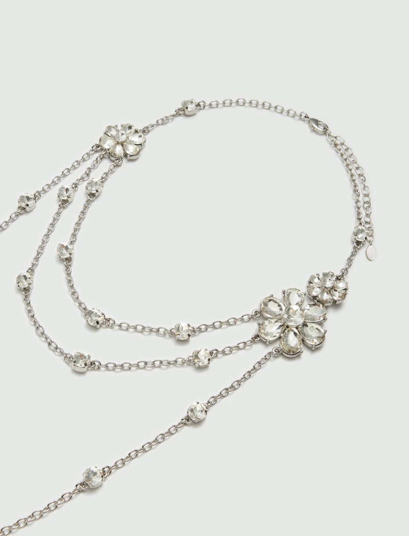 Collana lunga con fiori di cristallo - Cristallo marella