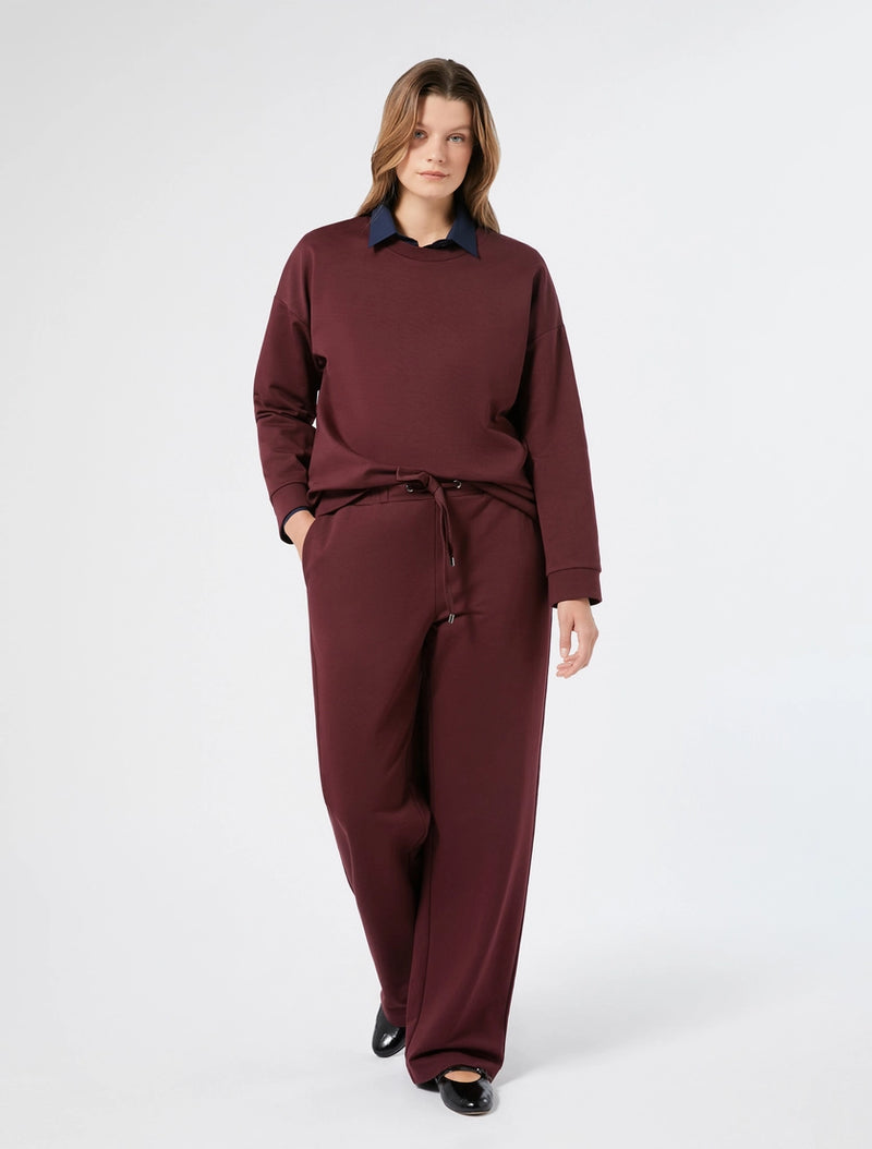 Pantaloni jogging in felpa - ROSSO MARRONE PERSONA BY MARINA RINALDI