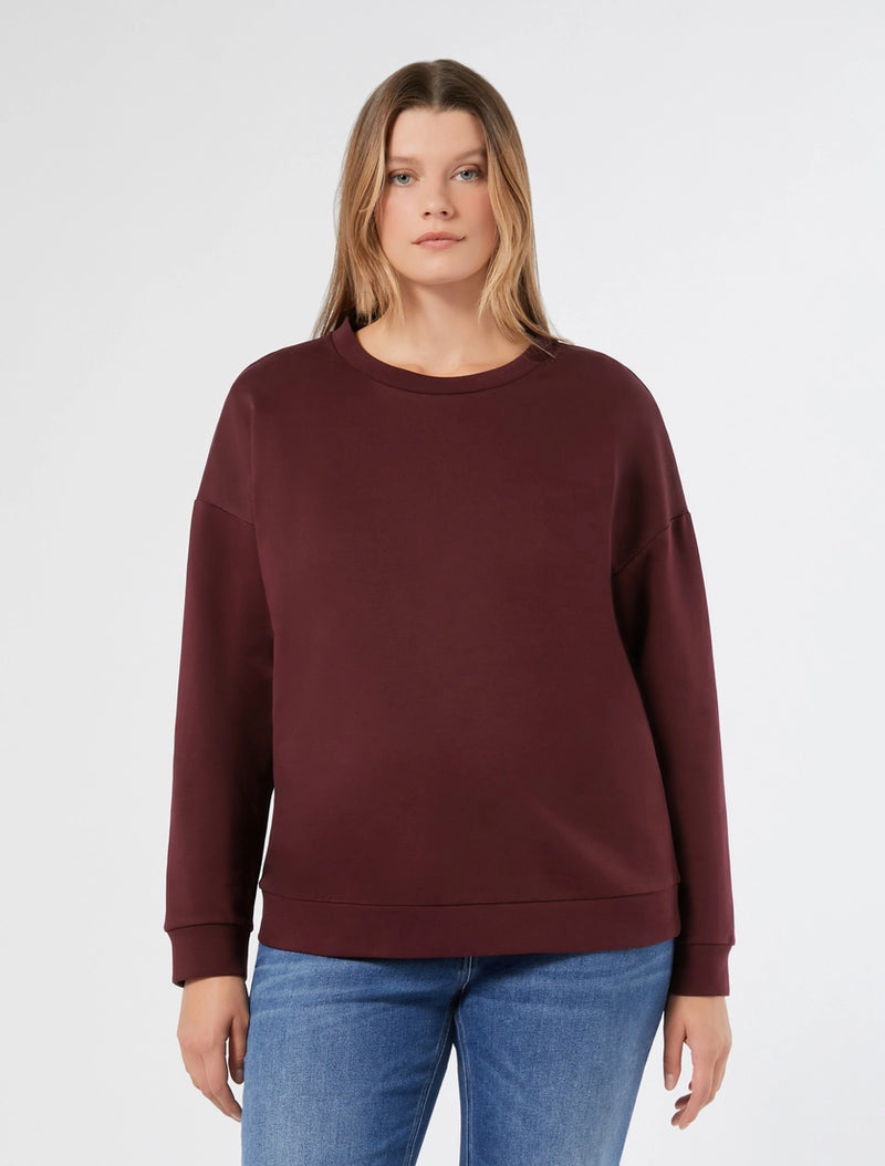 Felpa in cotone con stampa - ROSSO MARRONE PERSONA BY MARINA RINALDI