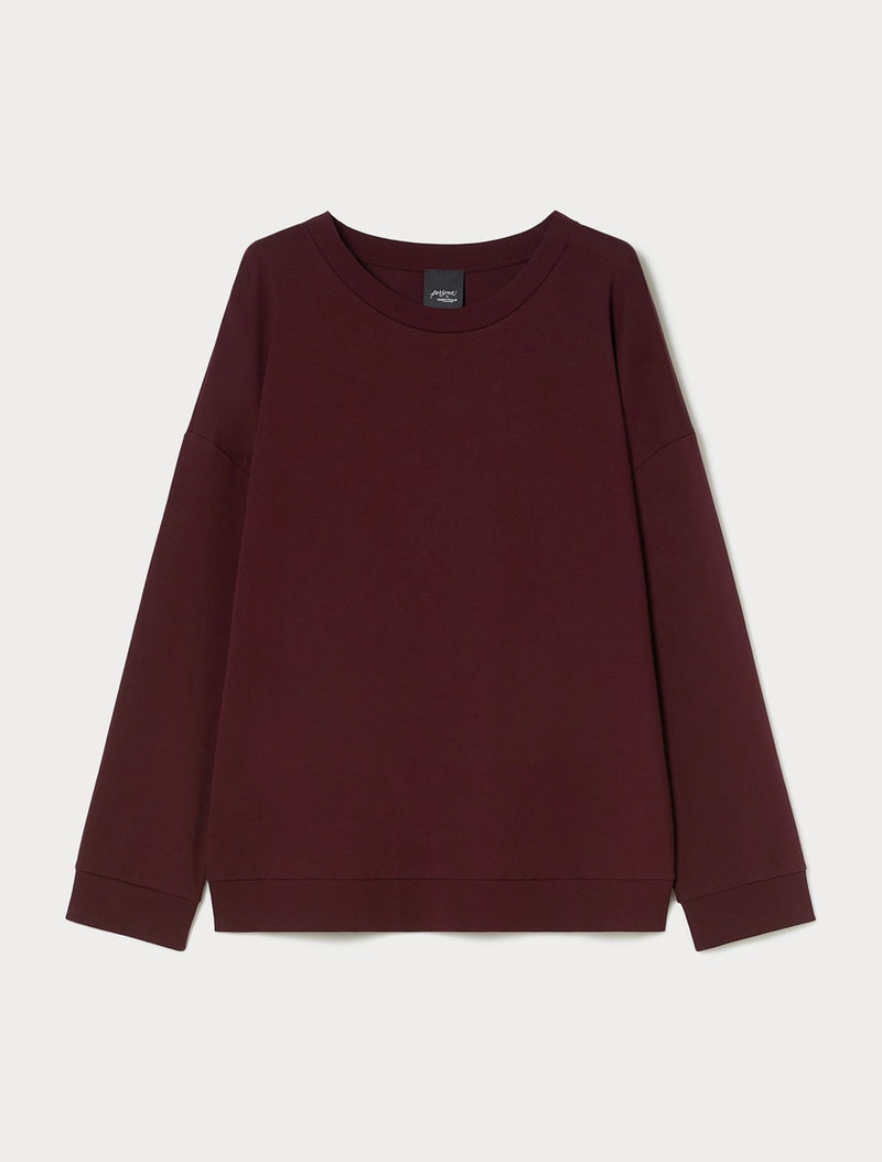 Felpa in cotone con stampa - ROSSO MARRONE PERSONA BY MARINA RINALDI