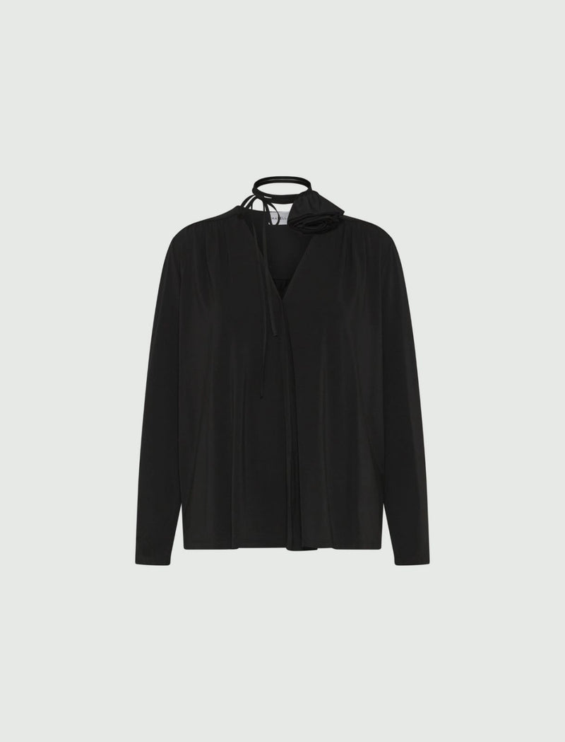 Blusa con nastro e fiore marella