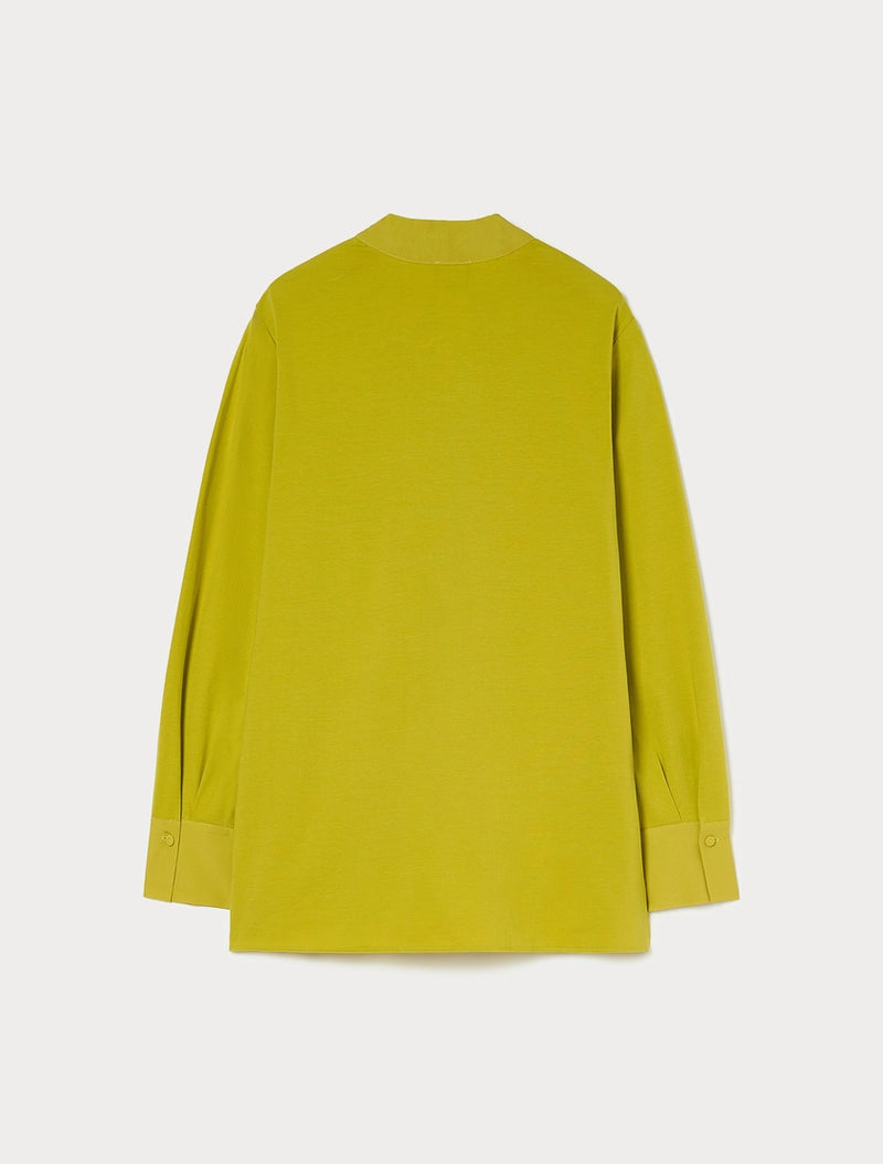 Blusa in jersey e misto seta - VERDE ACIDO PERSONA BY MARINA RINALDI