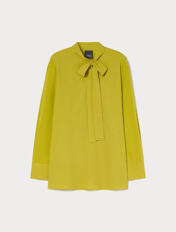 Blusa in jersey e misto seta - VERDE ACIDO PERSONA BY MARINA RINALDI