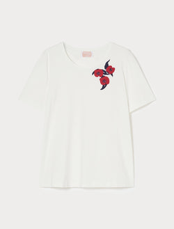 T-shirt in jersey stampato con ricami PERSONA BY MARINA RINALDI