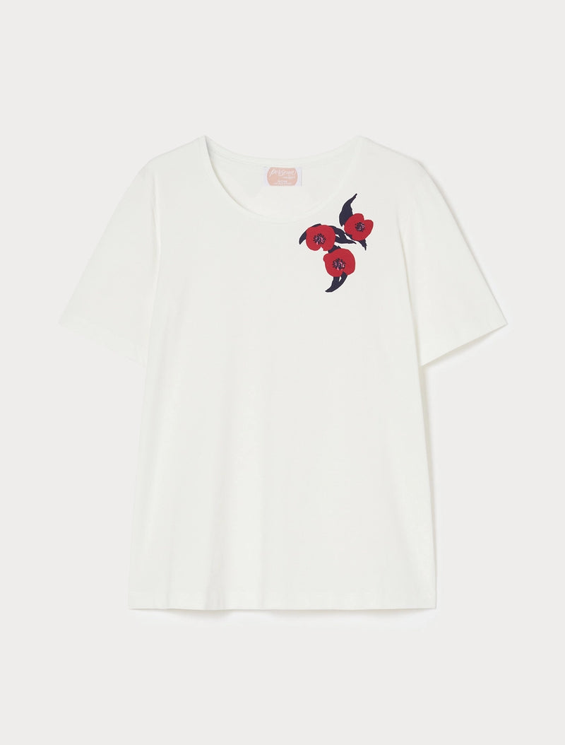 T-shirt in jersey stampato con ricami PERSONA BY MARINA RINALDI