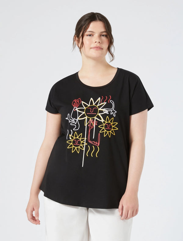 T-shirt in jersey con stampa PERSONA BY MARINA RINALDI