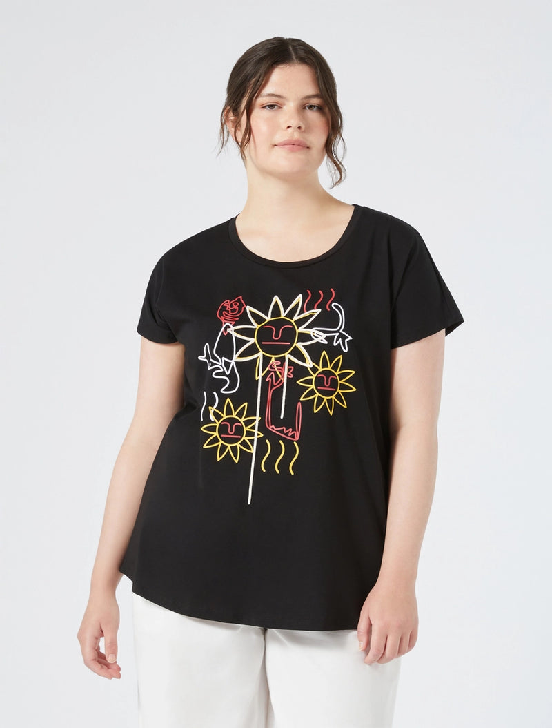T-shirt in jersey con stampa PERSONA BY MARINA RINALDI