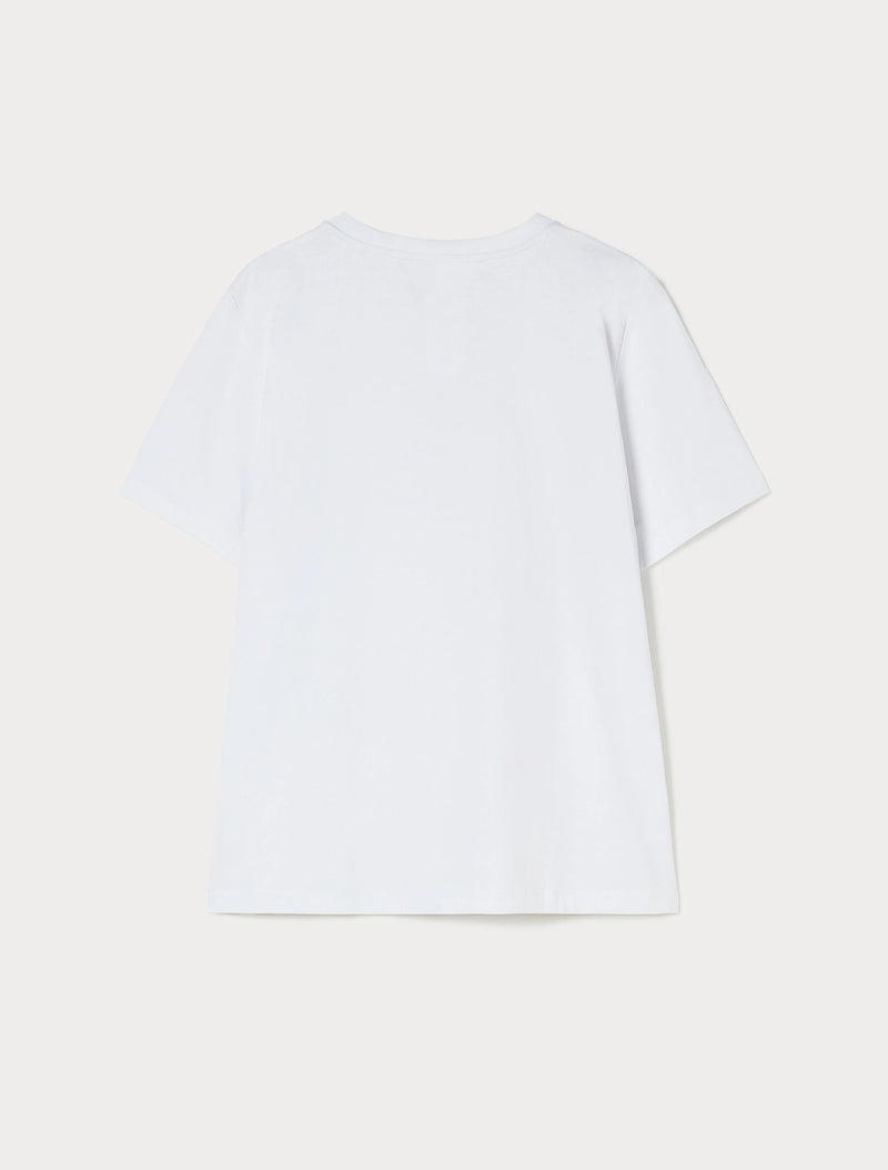 T-shirt in jersey di cotone stretch - BIANCO OTTICO PERSONA BY MARINA RINALDI