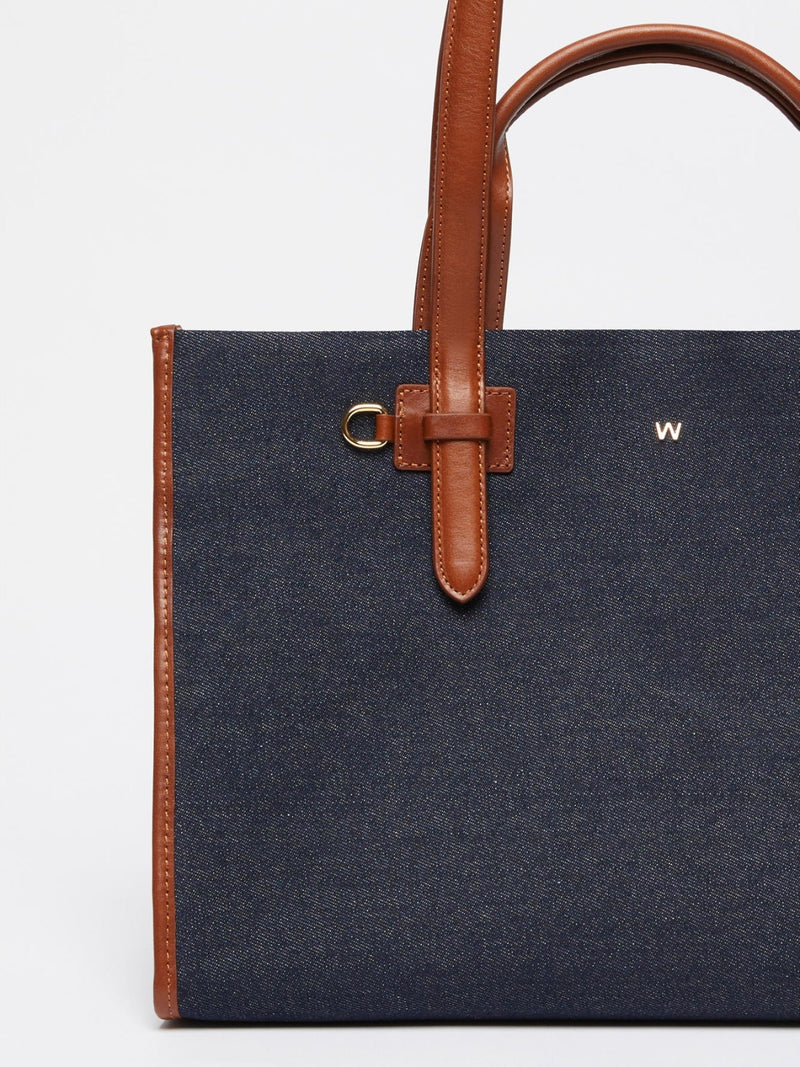 Shopping bag in denim e pelle WEEKEND MAXMARA
