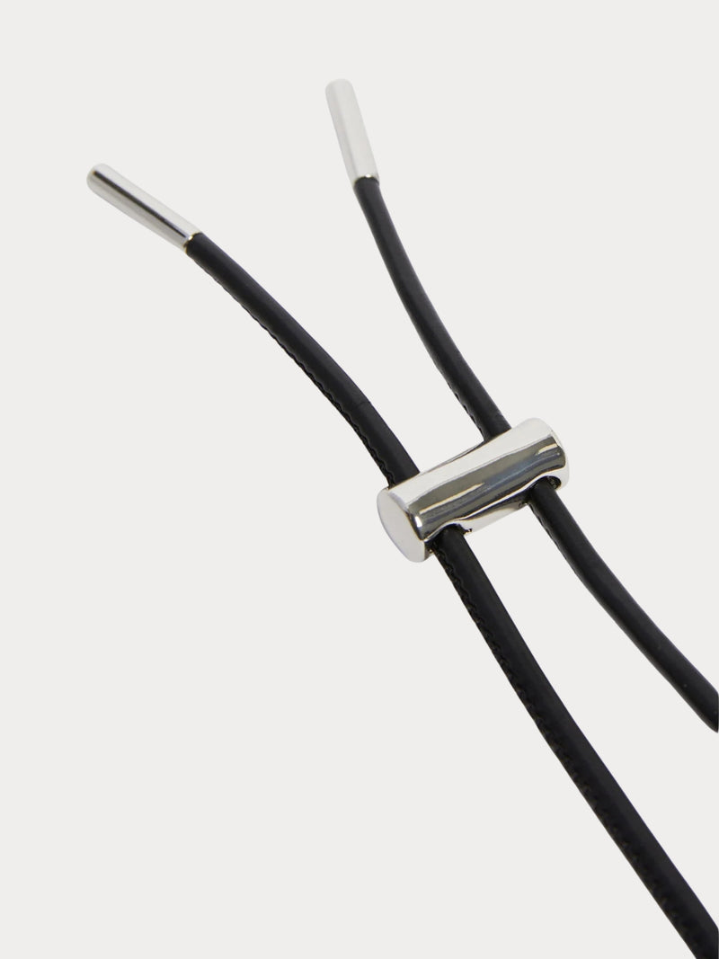 Collana tubolare in tessuto spalmato - NERO MAXMARA MM