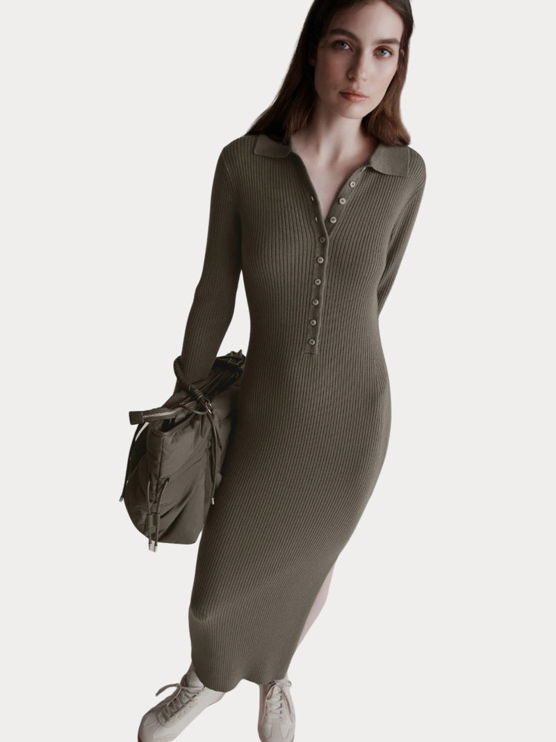 Abito a polo in pura lana - OLIVA MARELLA MONOCHROME