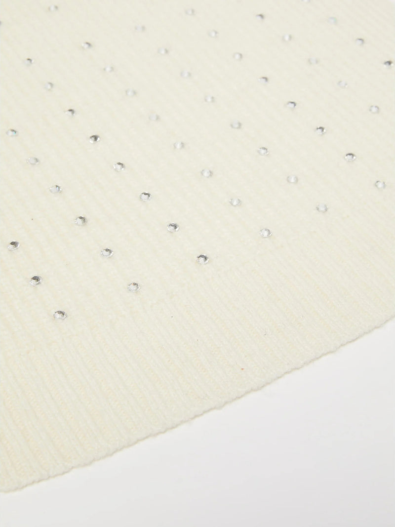 Sciarpa in maglia con strass - AVORIO MARELLA
