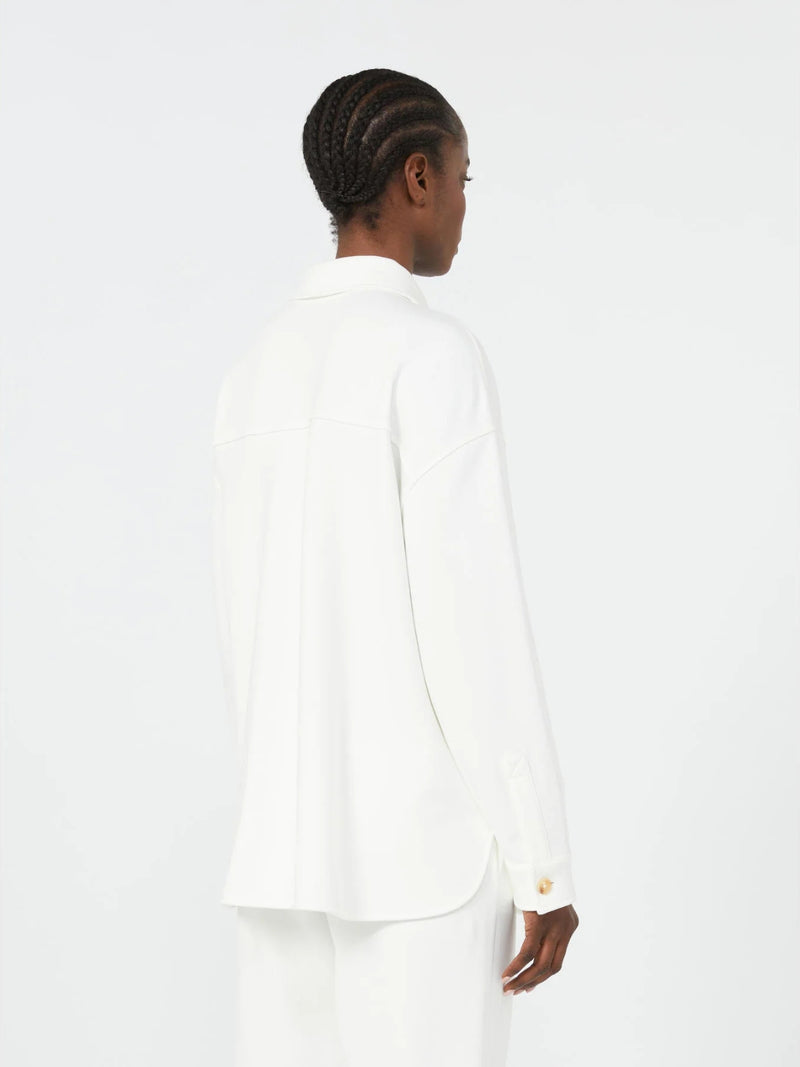 Felpa stretch dalla linea a camicia - BIANCO MAXMARA MM