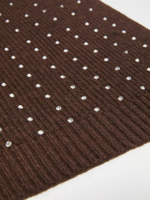Sciarpa in maglia con strass - MARRONE MARELLA