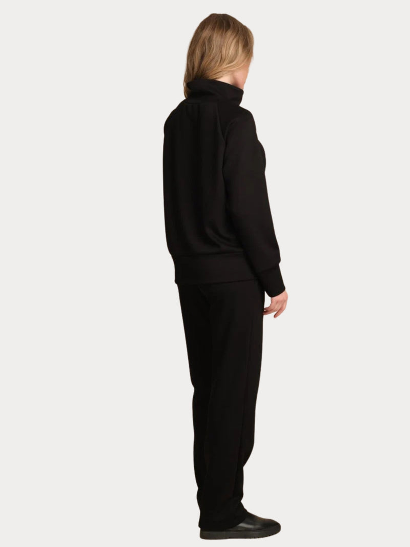 TUTA DONNA IN TESSUTO SCUBA CON ZIP - NERO PEPITA