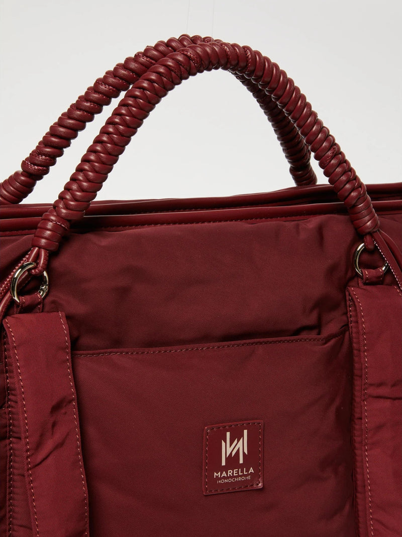 Borsa weekender con doppi manici - BORDEAUX MARELLA MONOCHROME