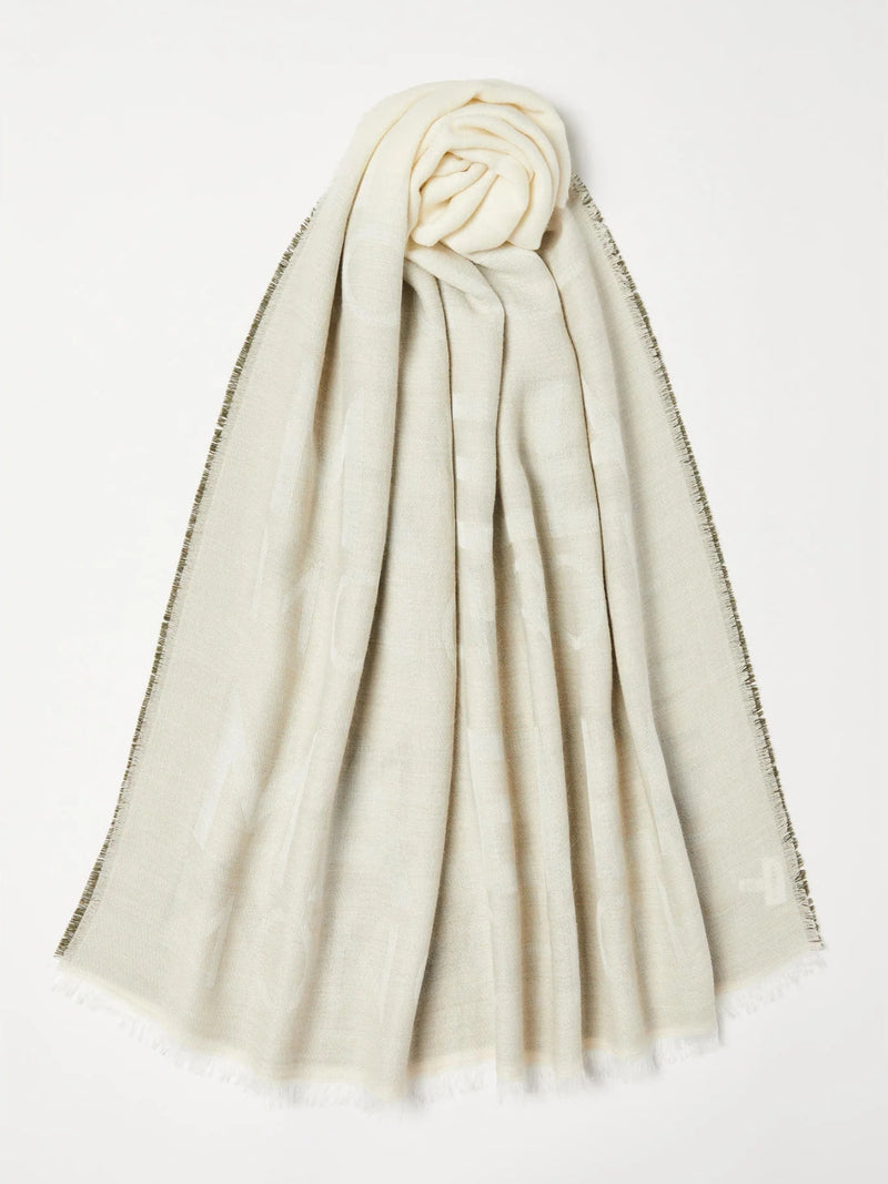 Stola jacquard - PANNA/OLIVA MARELLA MONOCHROME