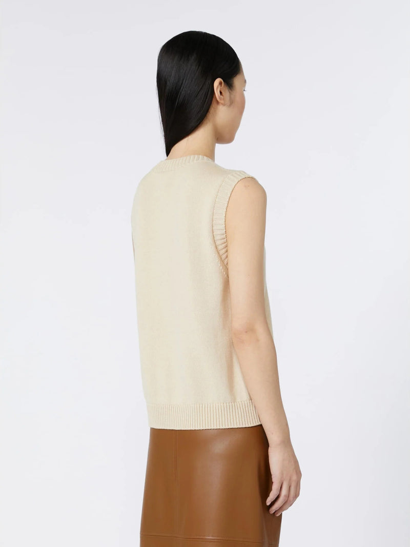 Gilet in filato di puro cotone con scollo a V MAXMARA MM