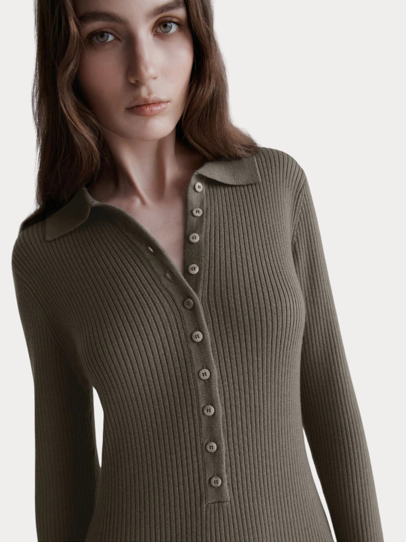 Abito a polo in pura lana - OLIVA MARELLA MONOCHROME