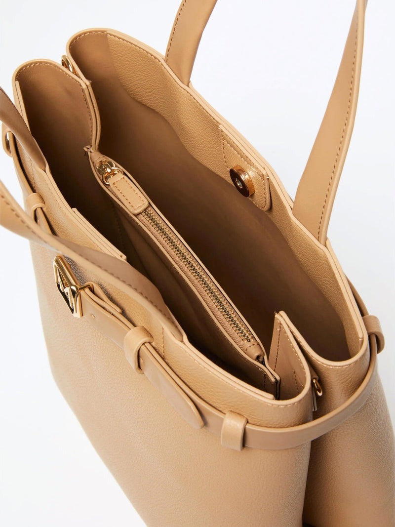 Tote verticale con cintura - CAMMELLO MARELLA