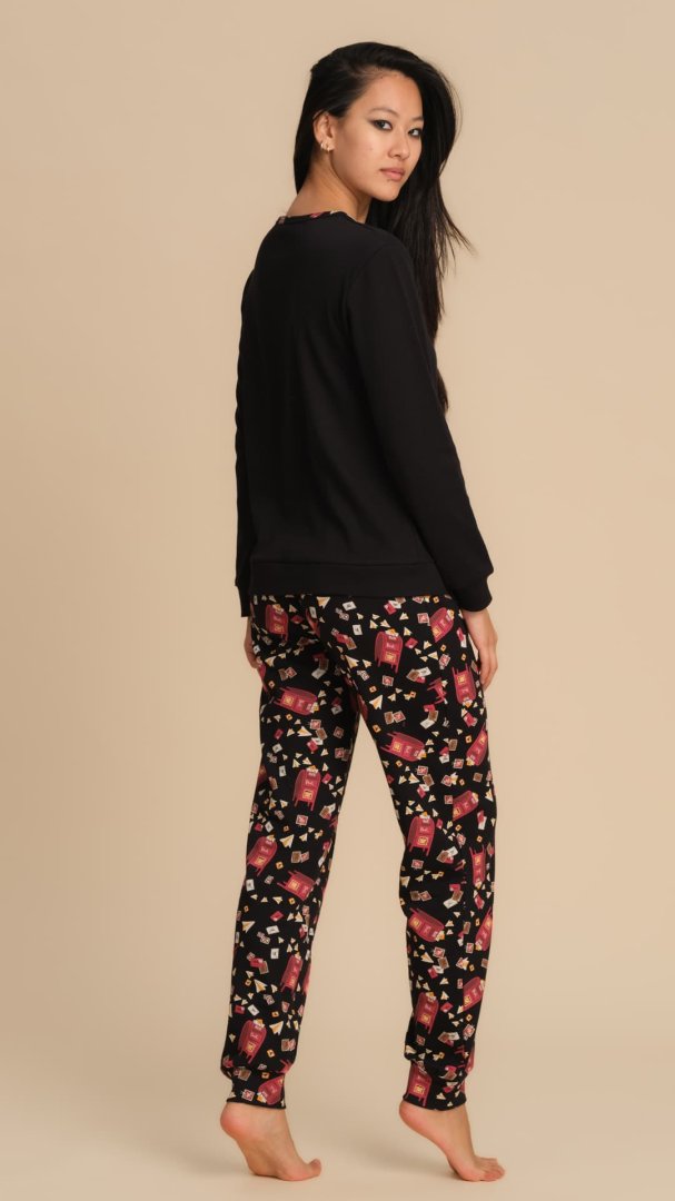 PIGIAMA DA NOTTE NATALIZIO IN CALDO COTONE - NERO PEPITA