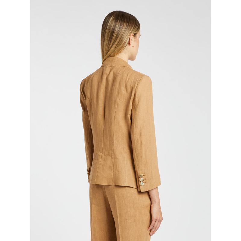 Blazer aderente in lino - tabacco MARELLA