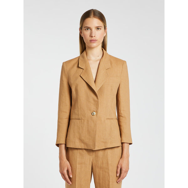 Blazer aderente in lino - tabacco MARELLA