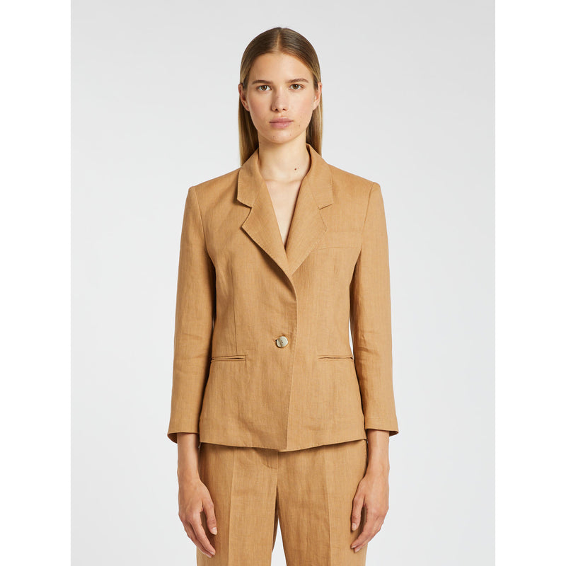 Blazer aderente in lino - tabacco MARELLA