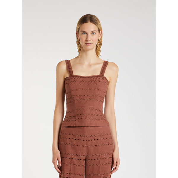 Top a bustier in voile - marrone MARELLA