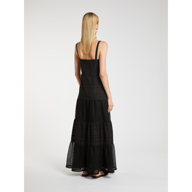 Abito in voile di cotone ricamato - Nero MARELLA