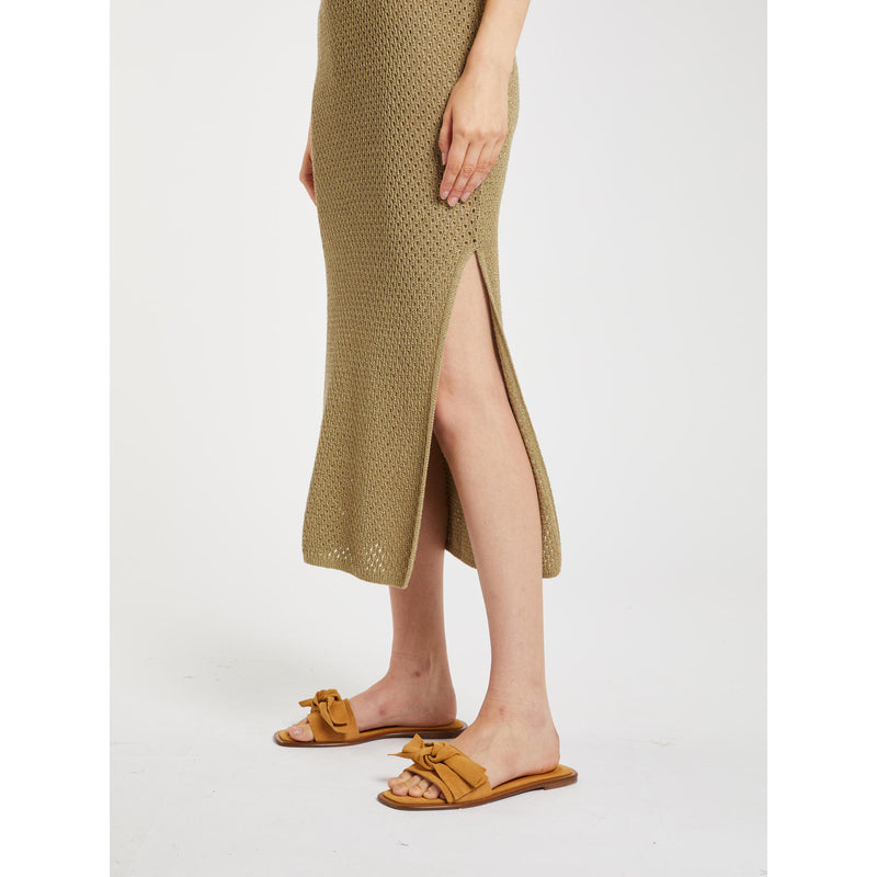 Gonna longuette in maglia - kaki MARELLA