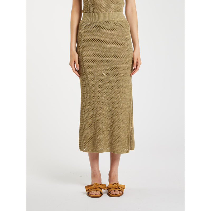 Gonna longuette in maglia - kaki MARELLA