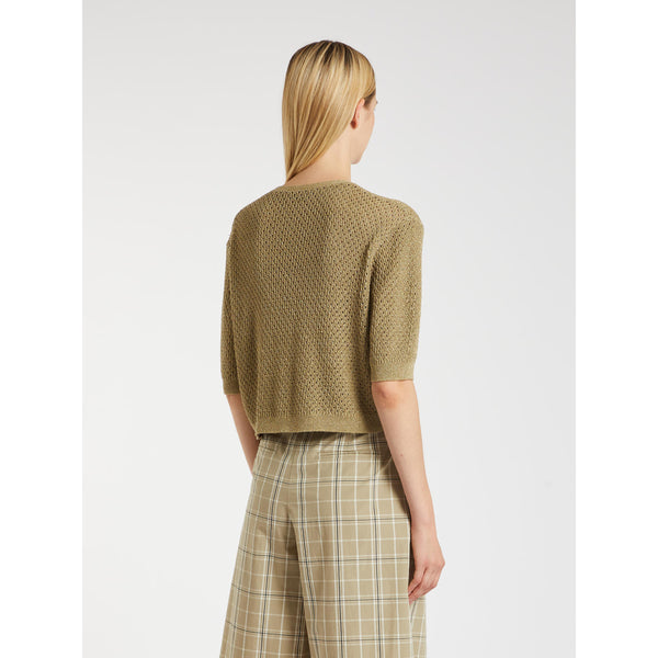 Cardigan crop in misto lino - kaki MARELLA