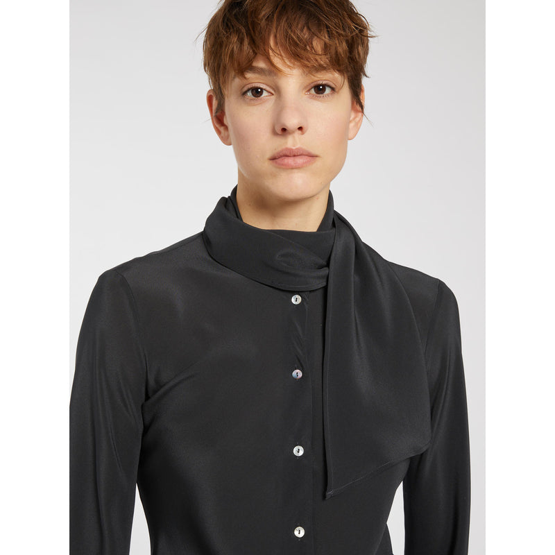 Camicia in crêpe de Chine di pura seta - ANTRACITE MARELLA MONOCHROME